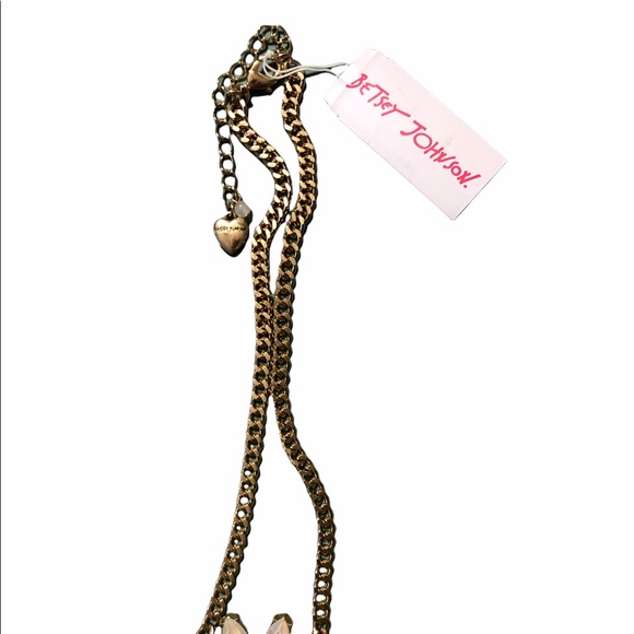 🌸 BETSEY JOHNSON | Pink Daisy Pave Necklace w/ Gold Chain - Picture 8 of 12